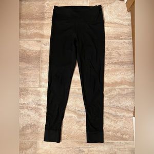 Mona B Mesh Leg Detail Full-Length Leggings (Black)